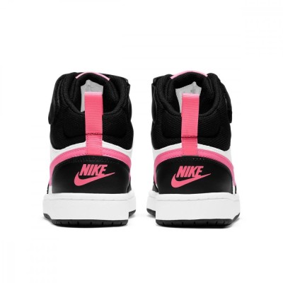 Nike Court Borough Mid 2 Donna BLK/WHI/PINK CD7782-005