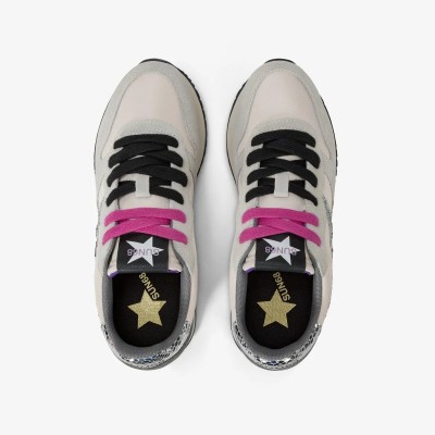 SUN68 DONNA Z44210 31 STARGIRL GLITTER LOGO BIANCO PANNA