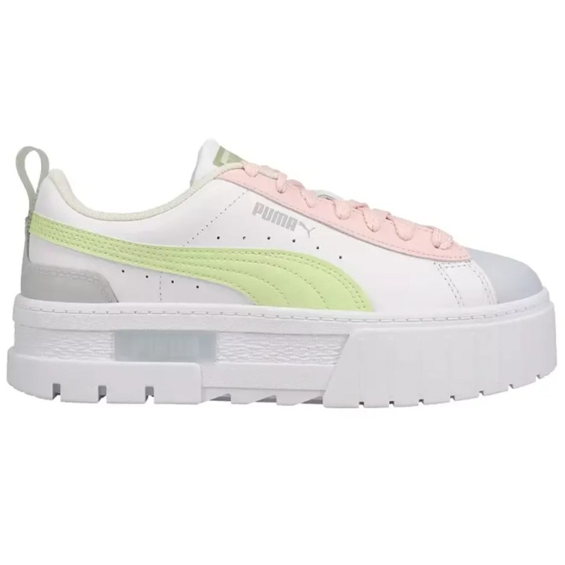 Puma Mayze Leather Pop Platform Womens 385591 02 White Arctic Ice